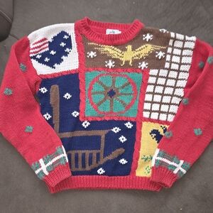 Vintage 90s eagle eye patch sweater, size small